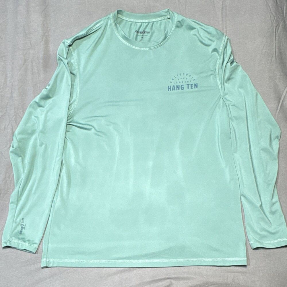 Hang Ten Rash Guard Long Sleeve UPF 50+ Size M Mint Green Beach Sun Fishing Surf